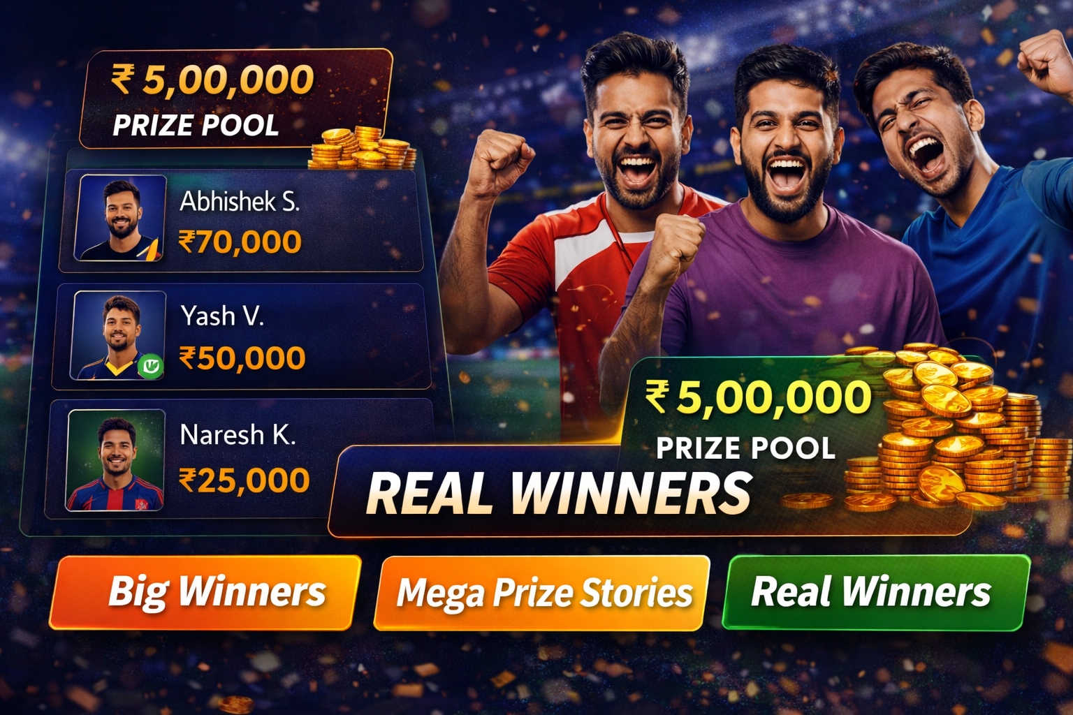 Come Fantasy Team fantasy cricket result notes