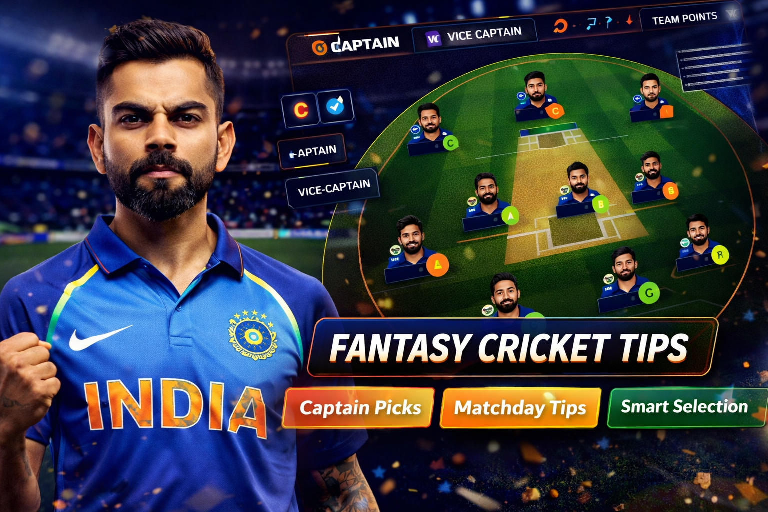 Come Fantasy Team role based fantasy cricket checklist