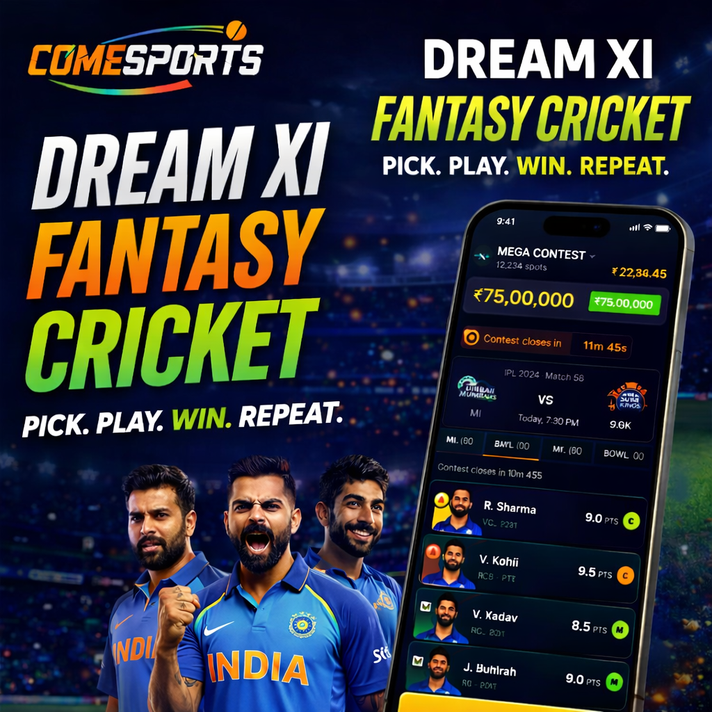 Come Fantasy Team fantasy cricket challenge visual